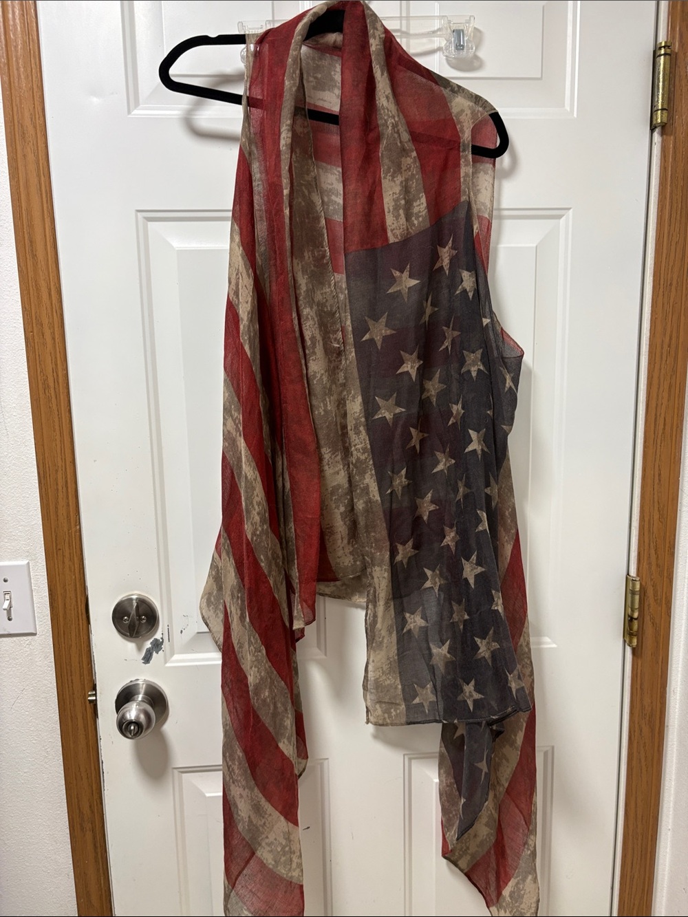 Lightweight American Flag Scarf - Red, Blue, Cream